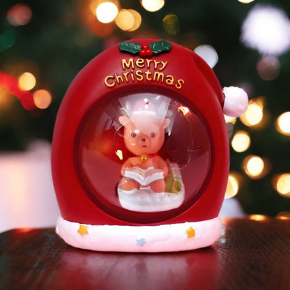 Esfera Navideña De Gorro Pascuero Con Luz Lámpara Navidad