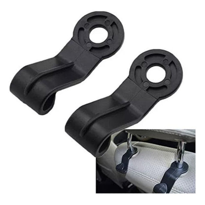 X2 Gancho Organizador Para Cabecera Auto Abrazadera Asiento Color Negro Lisa