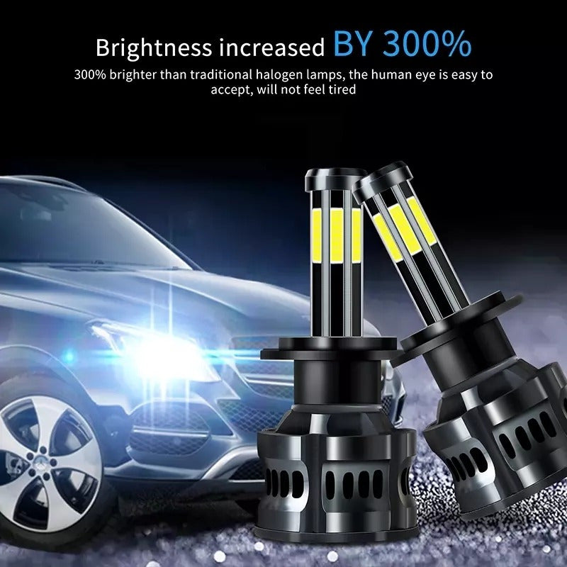 X2 Ampolleta Turbo Led 8 Caras 18000lm H7 Super Potente