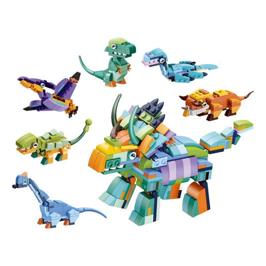 Set Mini Bloques Construcción 6 Dinosaurios En 1 Sorpresa