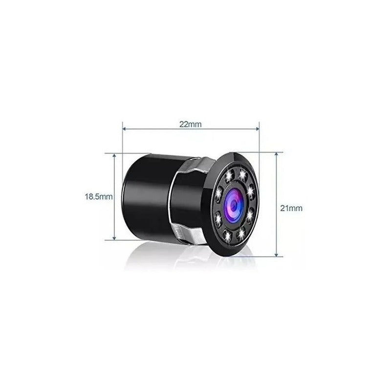 Camara De Reversa Hd Embutida 8 Led Retroceso Vision Nocturn Color Negra 8 Led