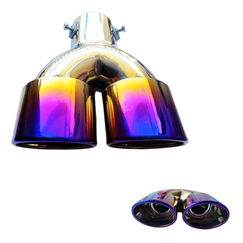 Cola De Escape Auto Doble Ionizado Tuning Universal/r&c