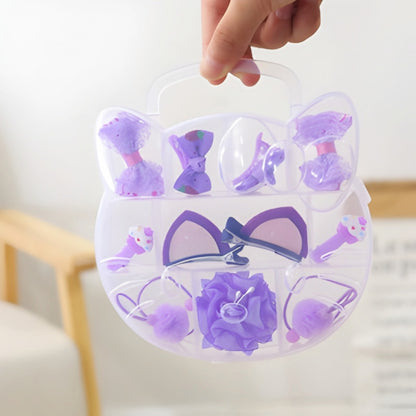 Estuche D Pinches Y Colet Bebé Niñas 11pcs Gancho Oreja Gato