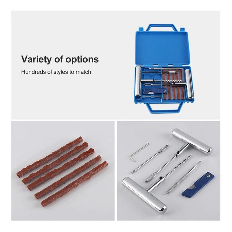 Kit Repara Neumáticos Pinchazos Estuche Emergencia Auto Moto