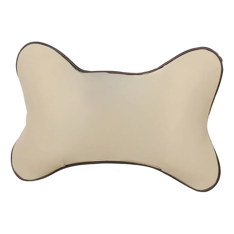 X2 Reposa Cabeza Cojín Apoyo Cabeza Cuello Almohada De Auto Beige Ecocuero 39566