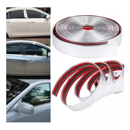 Moldura Cromada 20mm Adhesiva Auto Tuning Universal /ryc