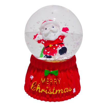 Esfera De Cristal Navideña Con Luz Mini Bola De Nieve 7cm