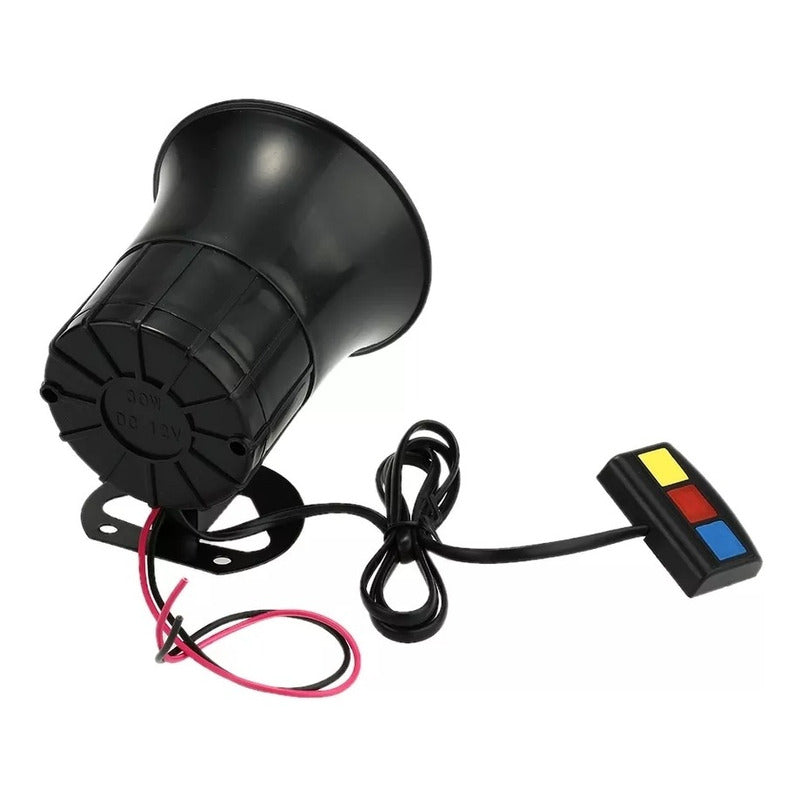 Bocina Policial Sirena 3 Tonos Auto Moto 12v Universal /ryc