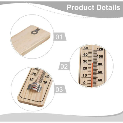 Termómetro Ambiental De Pared De Madera Análogo 22cm C/f