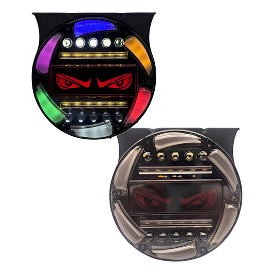 X2 Focos Led Rgb Cn Ojos Multifunción Devil Eyes Freno12/24v