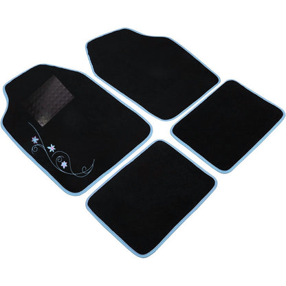 Set Cubre Piso Mujer Alfombra 4pcs Auto Universal Diseño Ryc