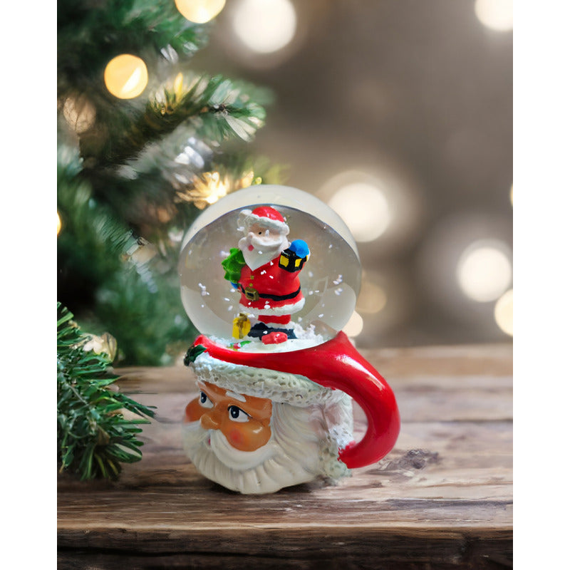 X6 Esferas De Cristal De Navidad Bola D Nieve Cn Luz Led 9cm