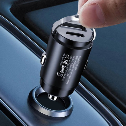 Cargador Auto Invisible Carga Rápida 15wtipoc 18wusb 12-24v