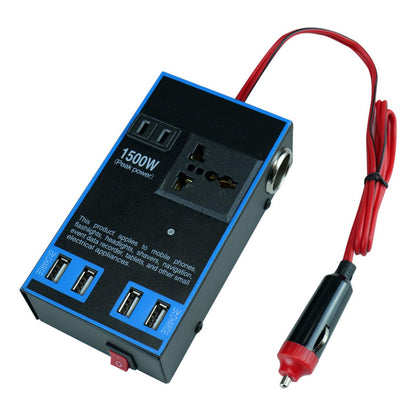 Adaptador Enchufe Inversor 12v A 220v 1500w 4usb 2cenicero
