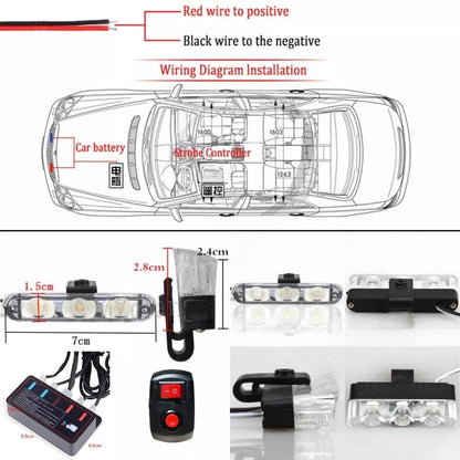 Set Baliza De Parachoque 24led Estrobo Multifunción+ Control