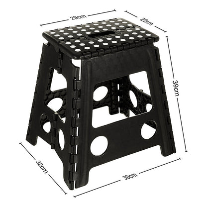 Taburete Plegable Banquito Pórtatil Escala 22*29*39cm Ryc Puntos Negro