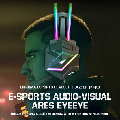 Audifono Gamer Onikuma X20 Pro Cancelación De Ruido Luz Rgb