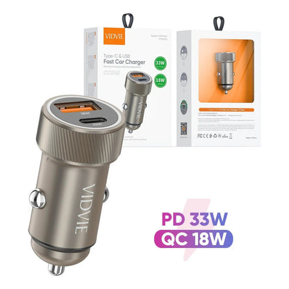 Cargador Auto Adaptador Carga Rápida 33w Tipoc 18w Usb 12-24