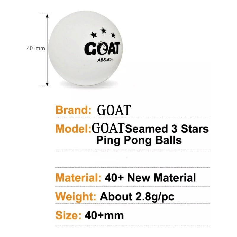 Set De 6 Pelotas De Ping Pong Tenis De Mesa Goat 3 Estrellas