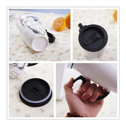 Taza De Gato Mug Con Tapa Con Boquilla Tazón Gato Chi/ Ryc
