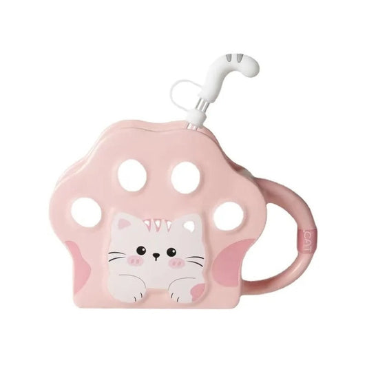 Vaso Diseño Garrita Con Bombilla Cola De Gato Mug Taza Tazón