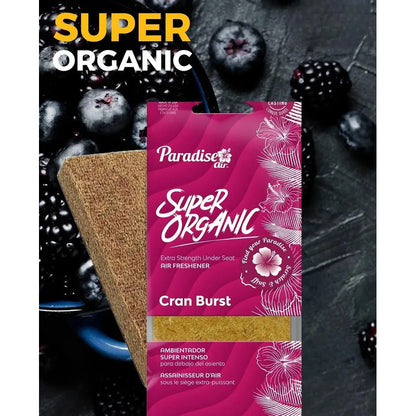 Ambientador Super Organic Aromatizante Paradise Air Auto Cas Madera Cran Burst