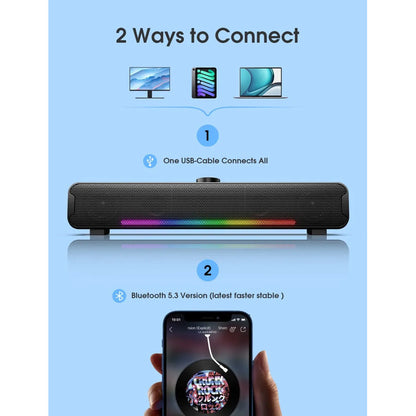 Parlante Bluetooth Onikuma L16 Barra De Sonido Con Luzb Rgb Negro L16