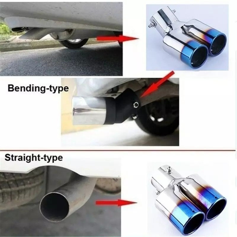 Cola De Escape Auto Doble Ionizado Tuning Universal/r&c