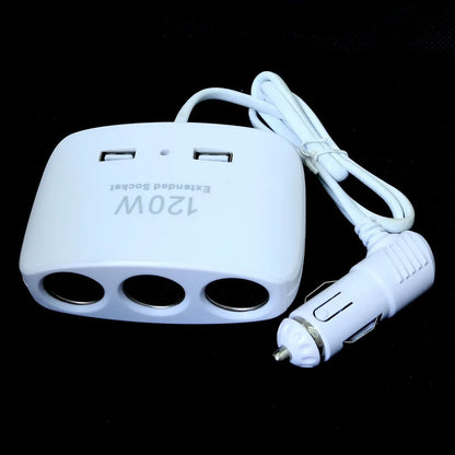 Encendedor Triple Adaptador +2usb 120w 12-24v Splitter Encen
