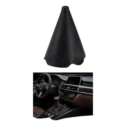 Cofia Funda Cubre Palanca De Cambio Eco Cuero Auto 30269 Kmt Hilo Rojo 30269