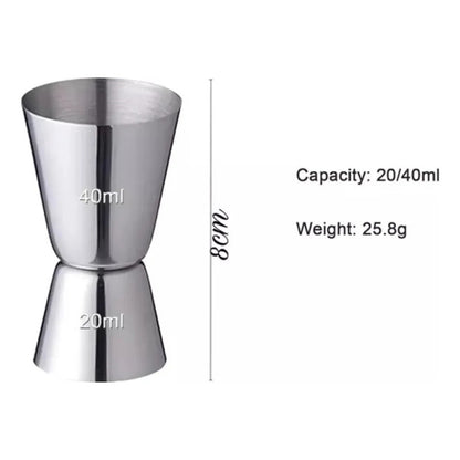 Set Coctelera Con Filtro 550ml + Jigger Medidor 20/40ml Plateado