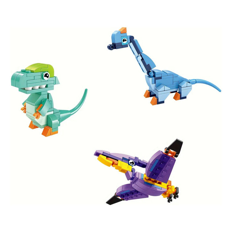 Set Mini Bloques Construcción 6 Dinosaurios En 1 Sorpresa