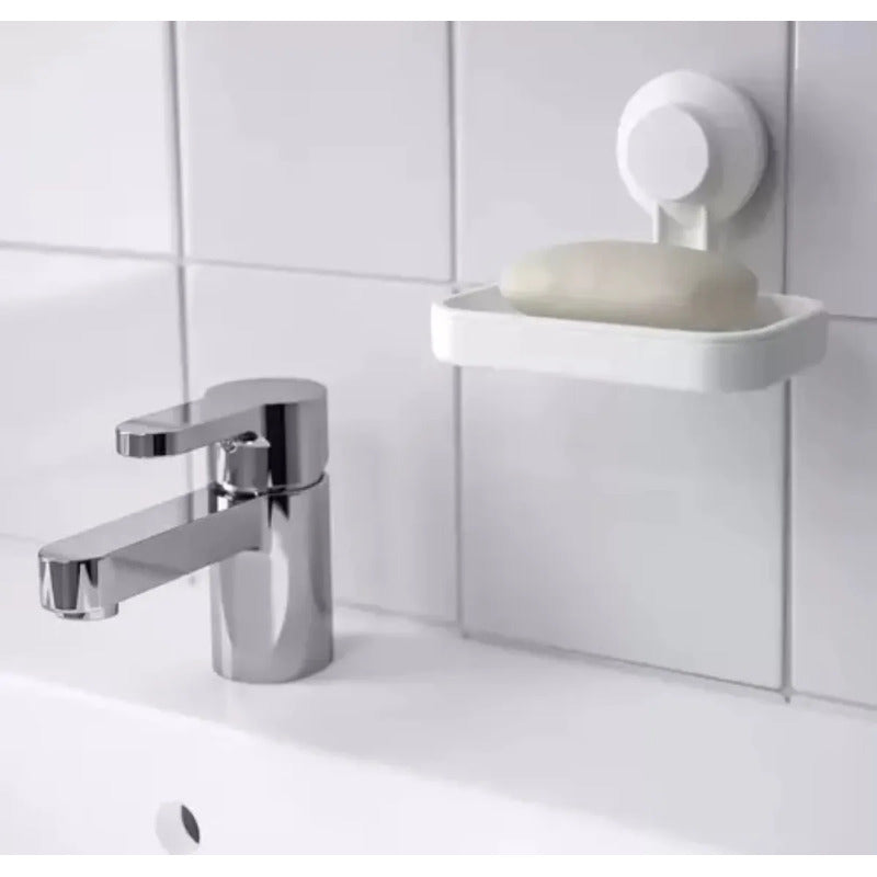 Jabonera Con Ventosa Fuerte Soporte De Pared Para Jabón Blanco 30132