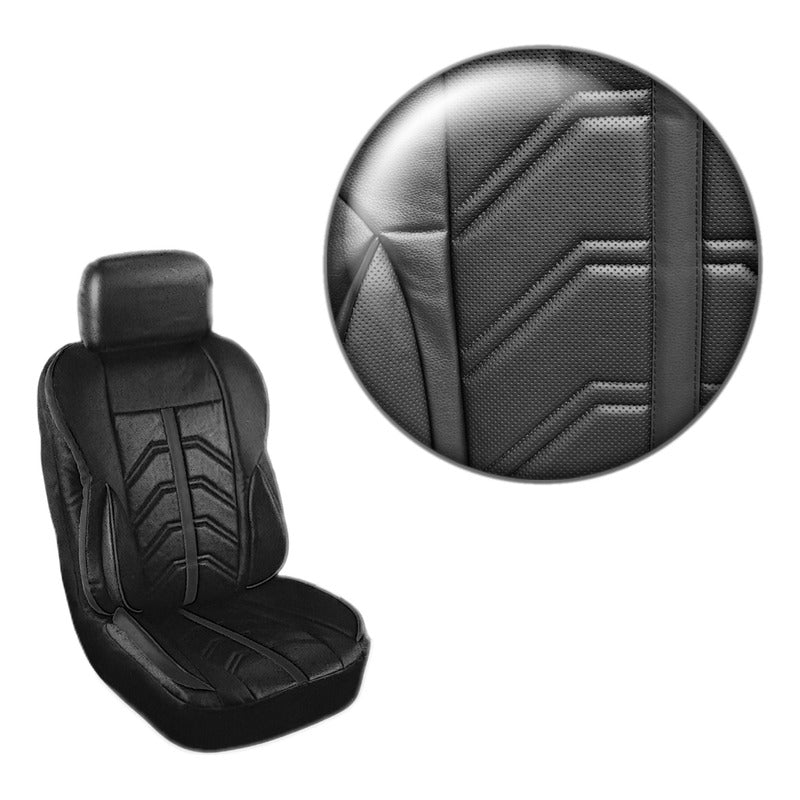 Set Fundas Cubreasiento 100% Eco Cuero Acolchado Cn Bolsillo
