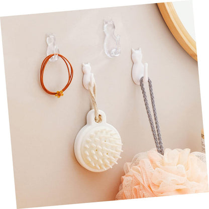 X6 Gancho Colgador Adhesivo De Gatitos Perchero Baño Cocina