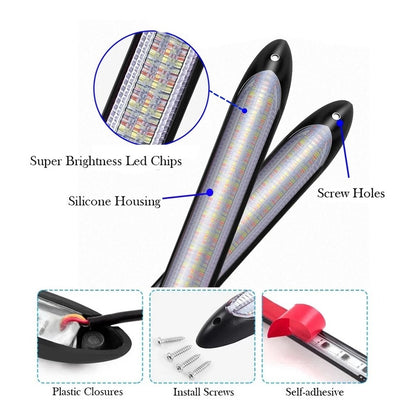 X2 Tira Luz Led Neblinero Secuencial Blanco Amarillo 23 Cm /