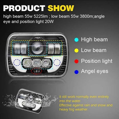 Foco Led Óptico 7x6 Intermitente 5x7 Embutido X2 Par Ah/r&c