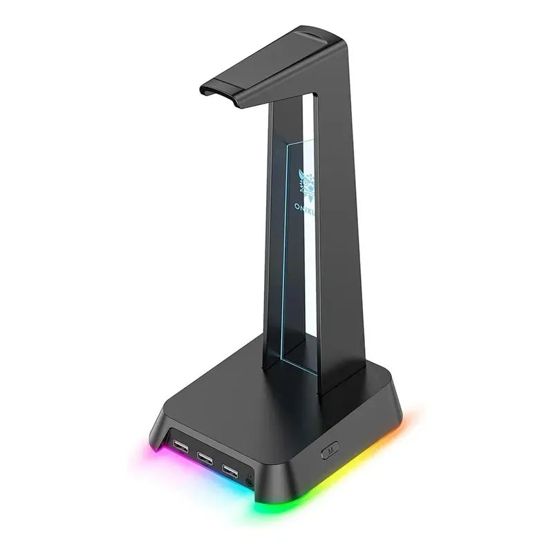 Stand De Audifonos Onikuma St2 Con Luz 3puertos Usb + 3.5mm