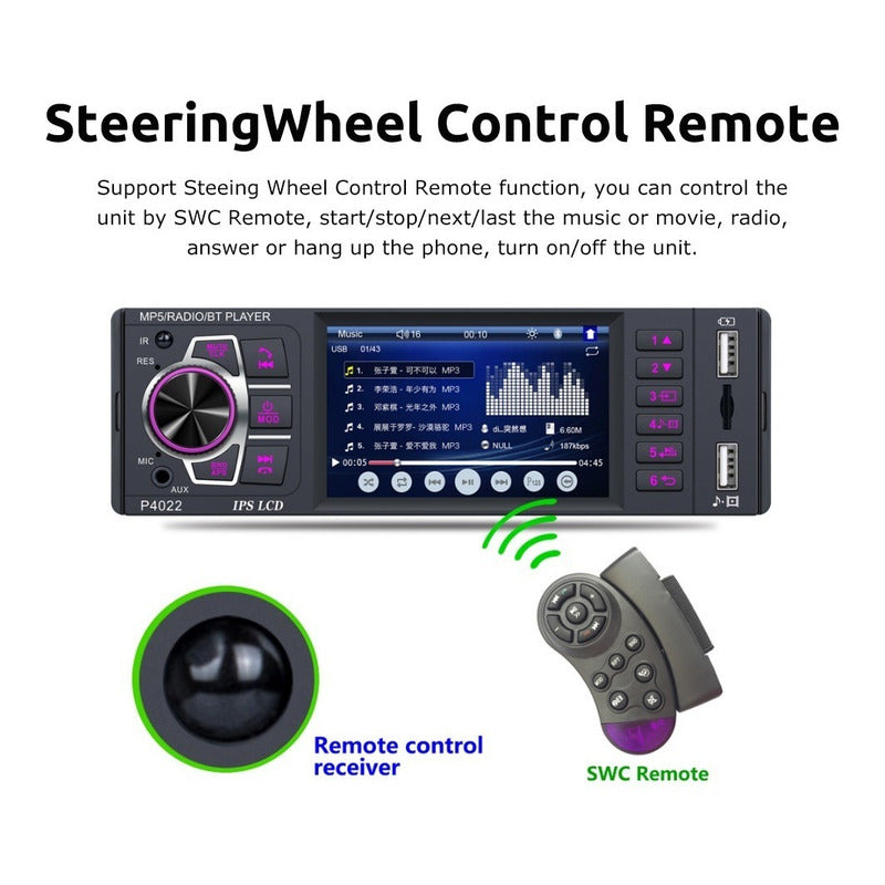 Radio Auto 1 Din Con Pantalla 4.1 + Cámara De Retroceso /r&c