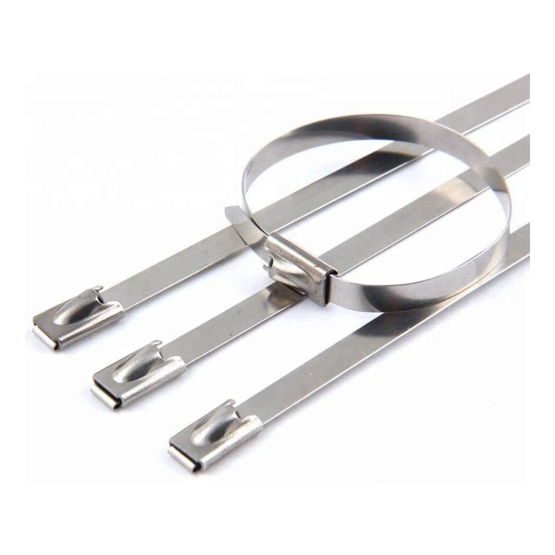 X7 Amarras Metalica Acero 304 Abrazadera 4.6x250mm Bridas Plateado 52713