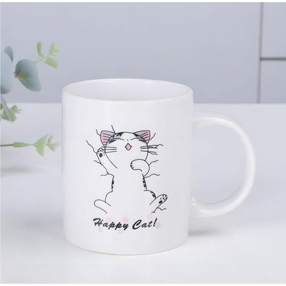Taza Diseño Gato Chi Mug Taza 380ml Taza Café Té Happy Cat