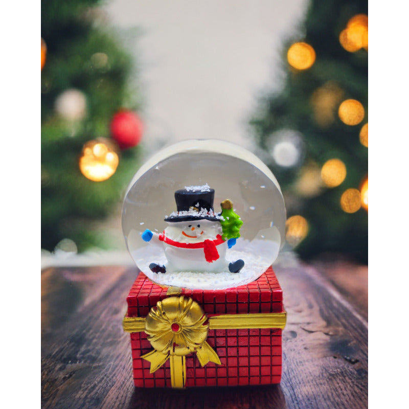 X6 Esferas De Cristal De Navidad Bola D Nieve Cn Luz Led 9cm