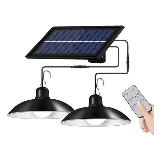 X2 Lámpara Led Solar, Plafón Colgante Luz Led Recarga Solar