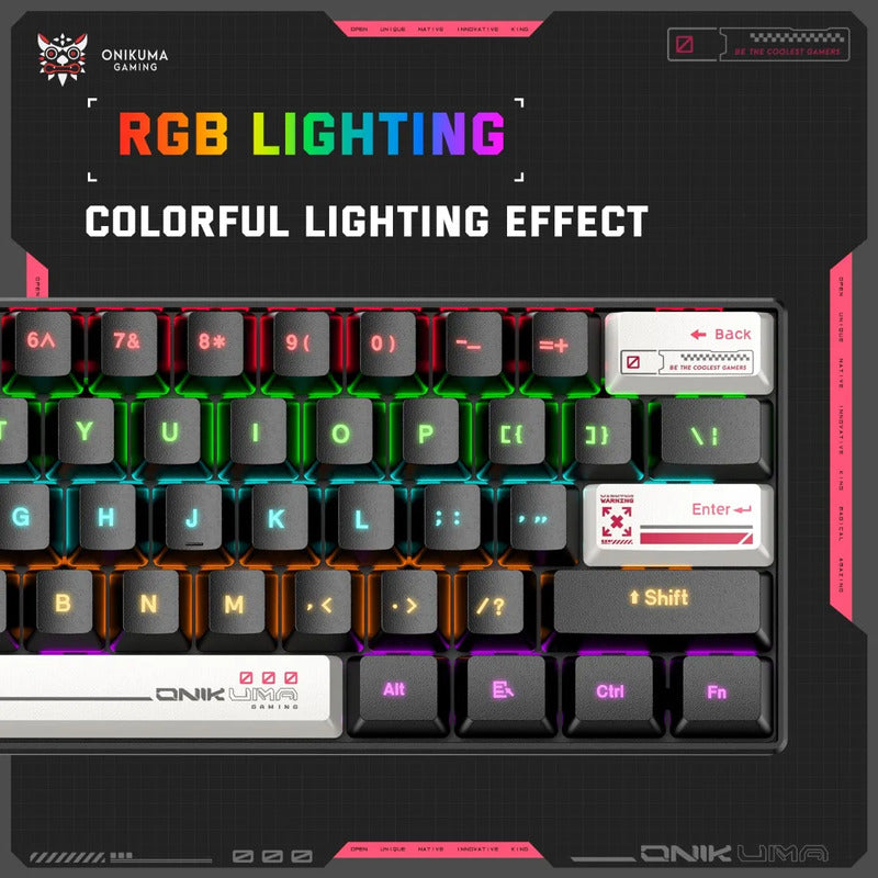 Teclado Mecanico Compacto Onikuma G55 Con Reemplazo Teclas Negro Rosa Bkanco G55 Inglés Us