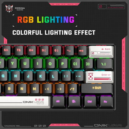 Teclado Mecanico Compacto Onikuma G55 Con Reemplazo Teclas Negro Rosa Bkanco G55 Inglés Us