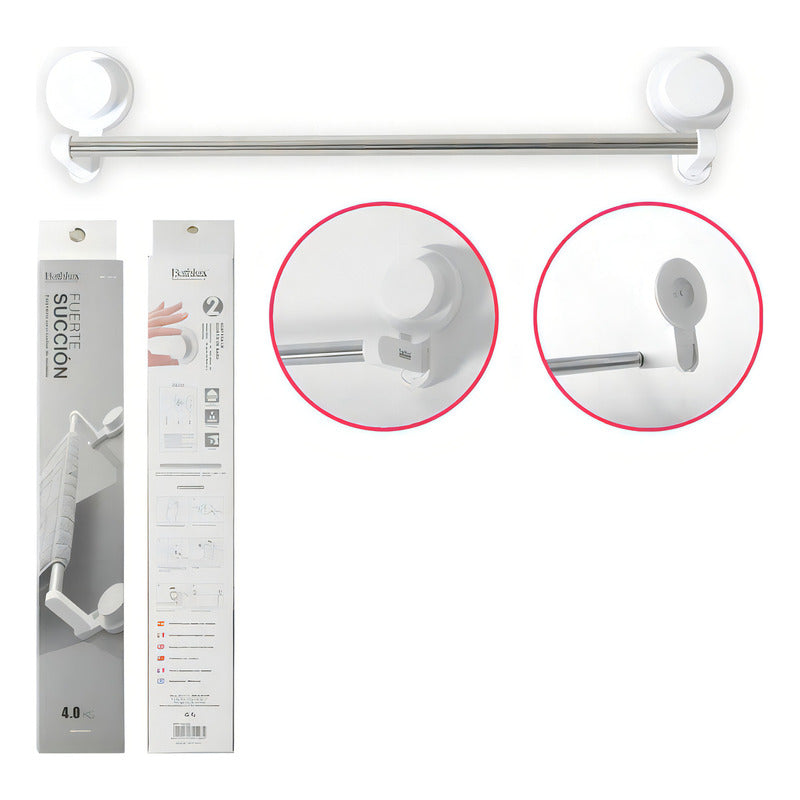Porta Toalla Con Ventosa Soporte De Toalla Largo Toallero Blanco