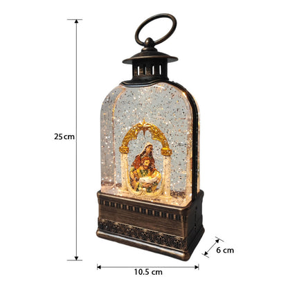 Farol Navideño Con Luz Led Música Lámpara Navidad Pesebre