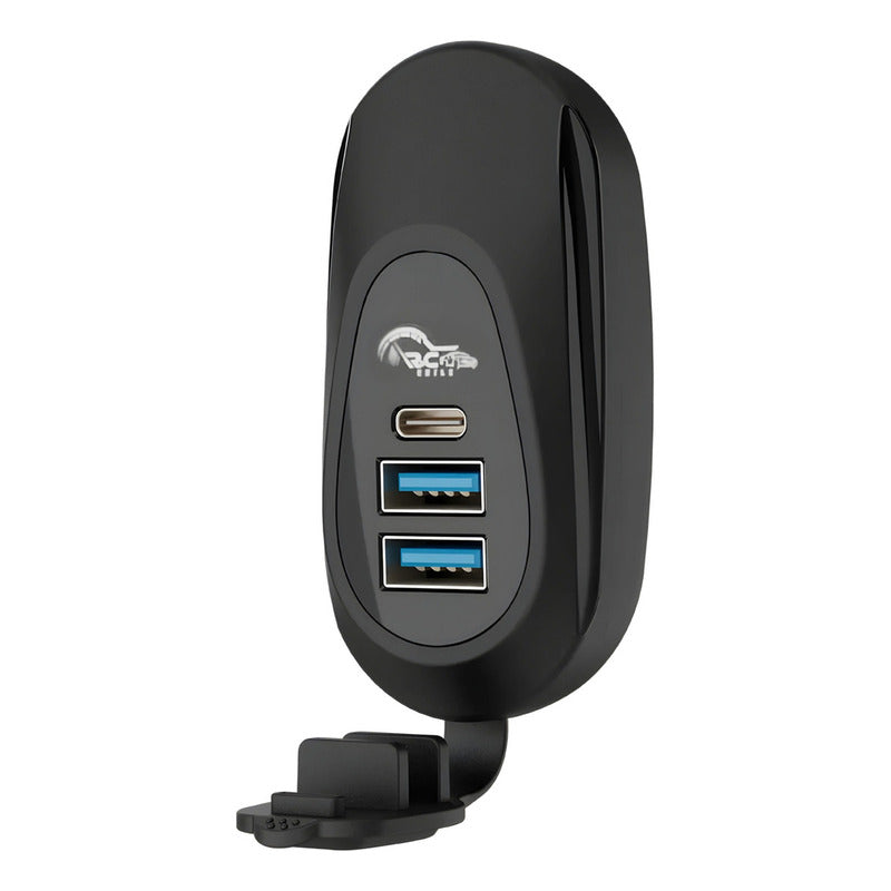 Cargador Carga Rápida 2 Usb 1 Type C 12-24v Sobrepuesto