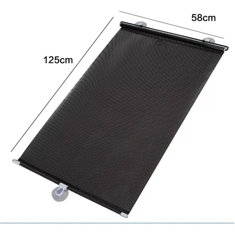 Cortina Tapa Sol Retráctil Parasol 58×125 Cm Rollo Fibra/r&c
