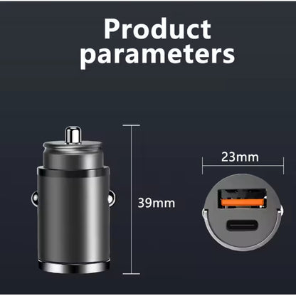 Cargador Auto Invisible Carga Rápida 100w Tipoc Y Usb 12-24v